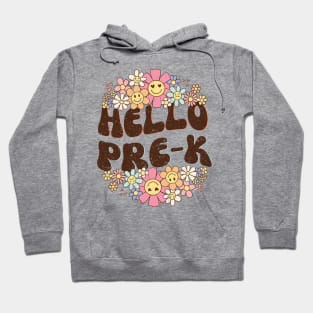 Groovy Hello Pre-k Vibes Retro Teacher Back To School Hoodie